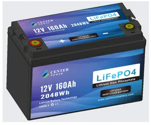 Center Power Marine RV 12v volt Lithium Ion Batteries Supplier lifepo4 battery 12v 160ah