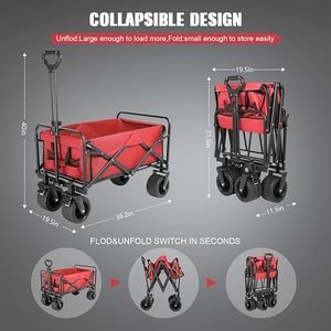 <span class=keywords><strong>Chariot</strong></span> de plage pliable, <span class=keywords><strong>chariot</strong></span> utilitaire pliable pour courses, chariots pliables avec freins pour le sable, les sports et les activités de plein air - Product Image 2