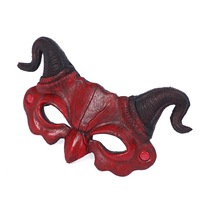 Halloween démon masque effrayant cornes diable demi visage mascarade accessoire pour fête Cosplay horreur monstre décor pour fournitures de vacances