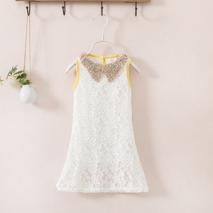 Vêtements pour enfants en gros pour l'été, robe mignonne sans manches en dentelle et paillettes pour filles, provenant d'un fournisseur chinois - Product Image 4