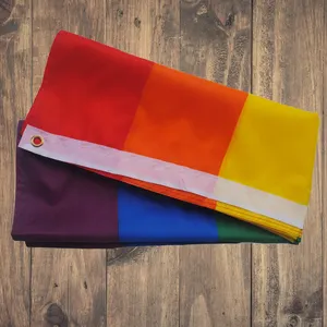 Bandeira de arco-íris personalizada para orgulho gay, bandeira 100% poliéster para lésbicas e lgbt, produto promocional personalizado, 3x5 pés, promocional