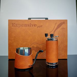 Set Portatile Ecologico in Acciaio Inox per Caffè all'Aperto, Caffettiera Manuale, <span class=keywords><strong>Aromaterapia</strong></span>, Copertura in Pelle, Stile Minimalista - Product Image 3