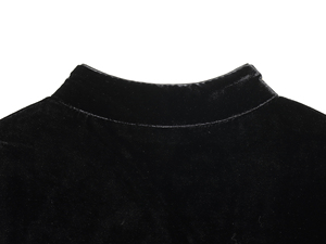 Abiti Lunghi Casual da Donna in Stile Cinese con <span class=keywords><strong>Spacco</strong></span> Frontale, Maniche Corte, Colore <span class=keywords><strong>Nero</strong></span> - Product Image 5