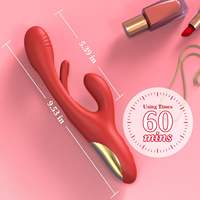 Weiblicher Masturbator 3-in-1 Stimulation G-Punkt Klitoris-Vibrator Flatternder Rabbit Vaginal-Vibrator Silikon-Finger Sexspielzeug