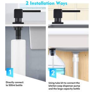 Nouveau distributeur de savon noir en acier inoxydable grande capacité avec plaque graphique technique, certifié CUPC, en promotion - Product Image 5