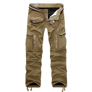 Pantalon de travail cargo pour homme, plusieurs poches zippées, ceinture à taille réglable et ourlet à cordon, pantalon utilitaire durable pour l'extérieur - Product Image 1