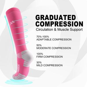 Custom Knie Hoge 20-30mmhg Sport Compressie Sokken Ademend Vermogen Gepersonaliseerde Compressie Sokken - Product Image 1