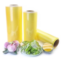Film alimentaire transparent de qualité alimentaire Film plastique extensible en PVC Rouleau géant pour supermarché