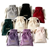 Pochette en velours personnalisée avec cordon de serrage, sac en velours pour bijoux, cosmétiques, rouges à lèvres et petits accessoires