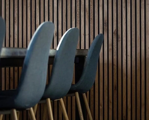 Panneaux muraux acoustiques <span class=keywords><strong>de</strong></span> luxe en chêne <span class=keywords><strong>américain</strong></span> Panneaux muraux en bois à lamelles au design moderne et original pour <span class=keywords><strong>studio</strong></span> - Product Image 5