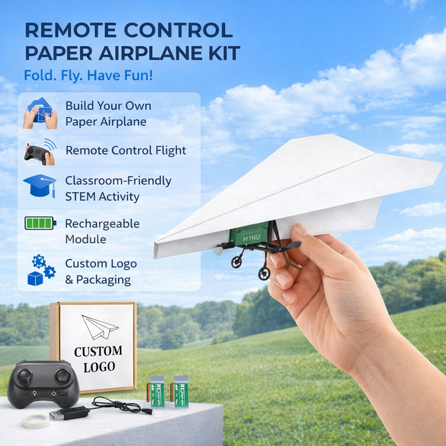 DIY RC Paper Airplane Kit - STEM Toy for Schools & Camps | Supports OEM/ODM