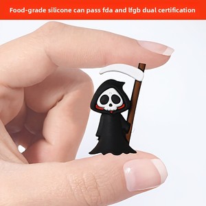 Cross-border Halloween Dark Style Ghost Logo 3D <b>Silicone</b> Gel <b>Bead</b> Accessories DIY Party Decorations Stringing <b>Beads</b> Wholesale - Product Image 3