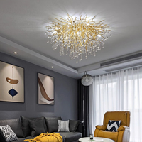 Lustre suspendu de luxe pour la décoration de la maison ODM/OEM, lustre en cristal à gouttes de pluie LED