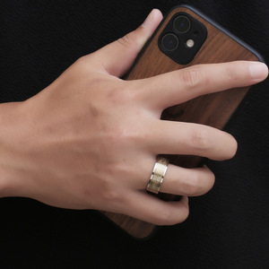 Cross Border <b>Ring</b> Black Gold <b>Silver</b> Woven Pattern Men's Hip Hop Jewelry SA1133 - Product Image 3