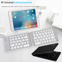 Keyboard Mini Isi Ulang untuk Rumah, Kantor, Bisnis, iPhone, iPad, Tablet, Portabel, Lipat, Nirkabel BT 2.4G, Keyboard Gaming
