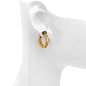 ต่างหูห่วงเล็กประดับคริสตัลเคลือบทอง 18K พร้อ<span class=keywords><strong>ม</strong></span>พู่ห้อย ต่างหูแบบหนีบสแตนเลส<span class=keywords><strong>ส</strong></span>ตีล ป้องกันการ<span class=keywords><strong>แพ</strong></span>้ เห<span class=keywords><strong>ม</strong></span>าะ<span class=keywords><strong>ส</strong></span>ำหรับเป็นของขวัญและงานปาร์ตี้ - Product Image 4