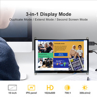Module d'affichage LCD TFT IPS USB haute luminosité de 10,1 pouces pour Windows, Raspberry, Linux et avec écran tactile capacitif