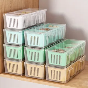กล่องเก็บอาหารพลาสติกแบบซ้อนได้ Zenidoo รุ่นรักษ์โลก ใช้ซ้ำได้ 3 ช่อง สำหรับเก็บกระเทียม หัวหอม พริกไทย และผลไม้ - Product Image 6