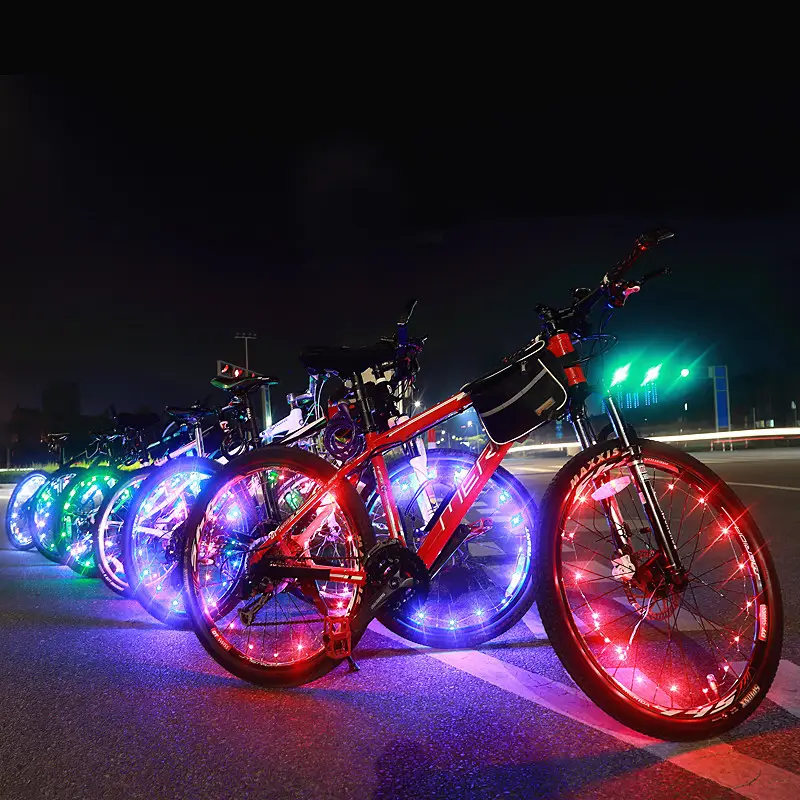 Hot sales bicycle accessories colorful waterproof LED bike wheel light with string light