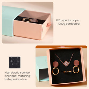 Custom Small Paper Cardboard Ring <strong>Jewellery</strong> Drawer Boxes Packaging <strong>Unique</strong> Jewelry Gift Box and Bag With Logo Printed - Product Image 5