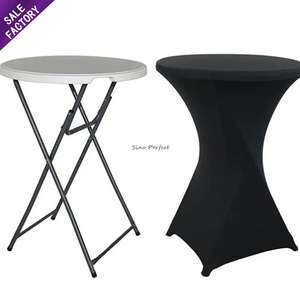 OEM Plastic <b>Folding</b> <b>Table</b> <b>Round</b> White China Wholesale Cocktail <b>Tables</b> for Events Party Sale - Product Image 1