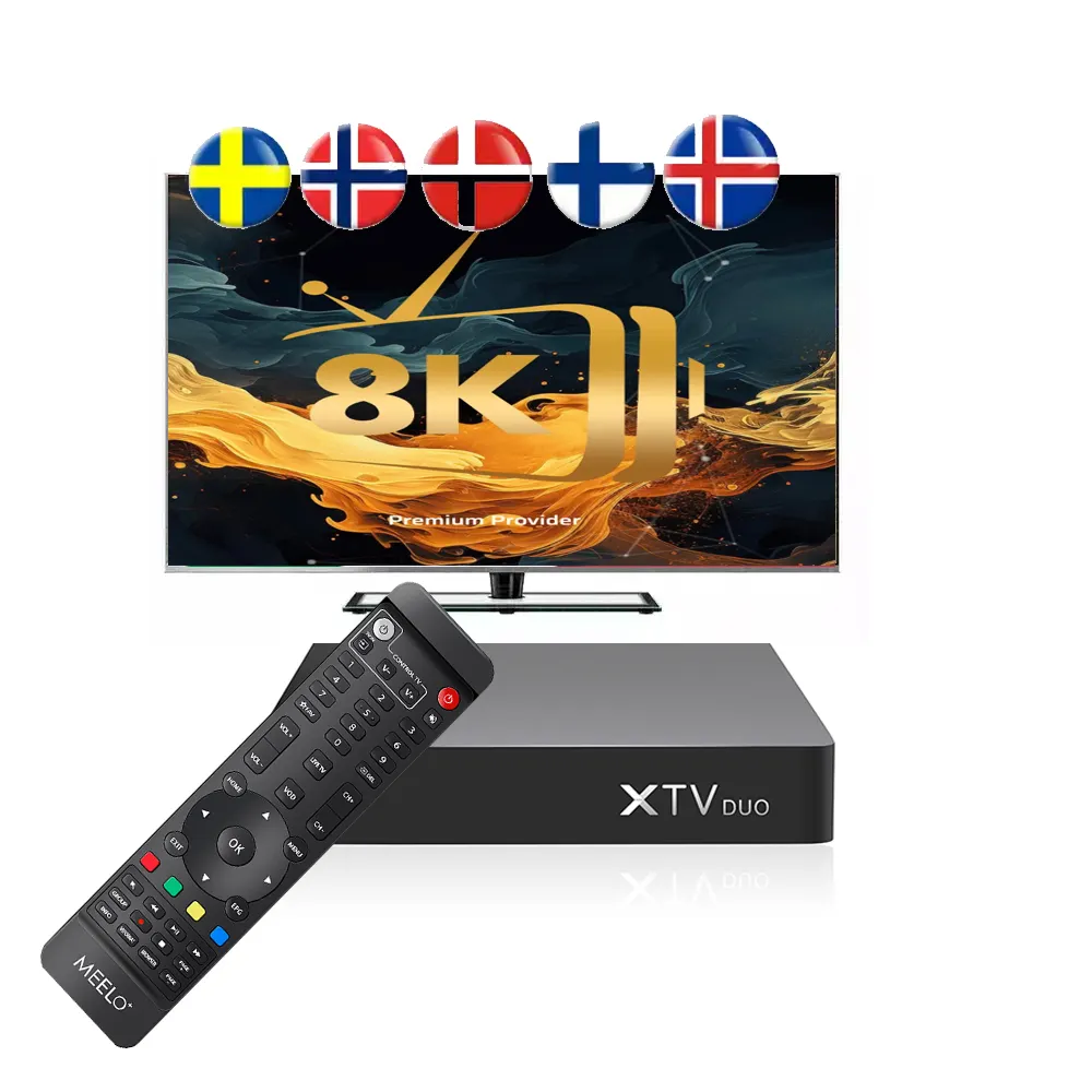 XTV DUO Nordic IPTV kutusu güçlü TV 4K 8K danimarka için norveç İsveç finlandiya avrupa ücretsiz test abonelik m3u ip tv set-top Box