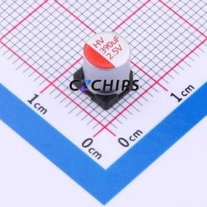 HV0E397M0607PZ ตัวเก็บประจุแบบแข็ง SMD, D6.3xL7.7 มม. ( ความจุ: 390uF ) ( ความแม่นยำ: 20% แรงดันไฟฟ้าที่กำหนด: 2.5V ) - Product Image 1