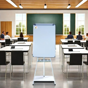 Tableau blanc mobile Cadre personnalisé Tableau blanc magnétique debout Rotation à 360 ° Chevalet sec Tableau d'écriture Tableau à feuilles mobiles - Product Image 5