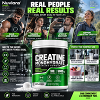 OEM Private Label Micronized Creatine Monohydrate Poeder voor Volwassenen 500g 100 Porties Spierkracht en Herstel Ondersteuning