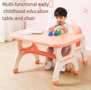 Nuovo Tavolo per Compiti in Plastica per Bambini Facile <span class=keywords><strong>da</strong></span> Montare Scrivania per Studio Set Scrivania e Sedia per l'Apprendimento dei Bambini - Product Image 2