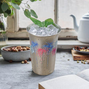 Verre à vin en acier inoxydable de feux d'artifice changeant de couleur de refroidissement de style japonais adapté aux réunions de famille fêtes restaurants - Product Image 2