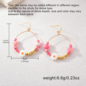 Classic Style Trendy Bohemian Alloy Natural Stone <b>Tassel</b> Drop <b>Earrings</b> Women's Fashion Jewelry for Party - Product Image 5