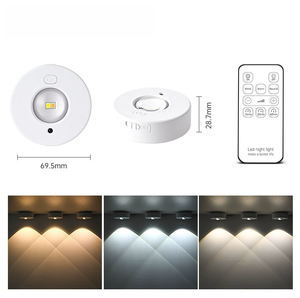 Xách tay có thể sạc lại RGB & 3 màu sắc Puck ánh sáng với điều khiển từ xa có thể sạc lại tủ ánh sáng trang trí nội thất không dây dẫn ánh sáng kệ - Product Image 6