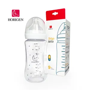 factory custom baby products plastic milk bottles food grade silicone nipple wide neck baby feeding tritan bottle