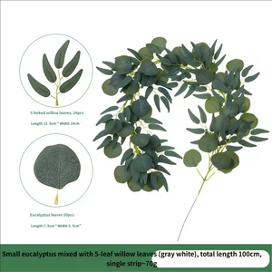 Ghirlanda di Eucalipto Artificiale in Seta, Decorazione per Matrimoni e Feste di Natale, <span class=keywords><strong>Foglie</strong></span> Verdi al Tatto Naturale - Product Image 4