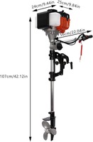 Moteur hors-bord à essence 3HP 2 temps, refroidi par air, démarrage manuel