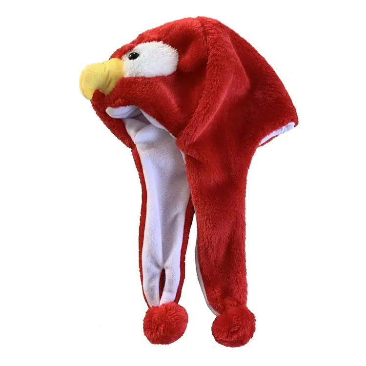 नरम फ्फी चिकन टोपी मजाकिया जानवर कान फ्लैप टोपी बच्चों के लिए आरामदायक सर्दियों टोपी