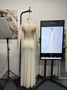 Nouvelles robes de soirée OUDINA, robes longues de cocktail sirène à dos nu, ornées de perles et de pompons, élégantes et formelles pour femmes - Product Image 4
