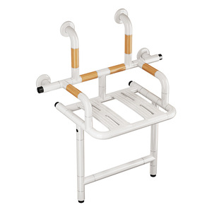Bathroom <b>Folding</b> Shower Chair Wall Mounted Non Slip <b>Stool</b> With Handrail For Safety 150 Kg Capacity Modern Design - Product Image 5