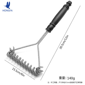 Hongfa Stainless Steel Spring Cleaning Brush 12 Inch Triangular For BBQ Grill Cooking Baking - Product Image 4