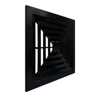 Diffuseur d'air carré noir en ABS, grille de ventilation à 4 voies anti-condensation pour climatiseur central