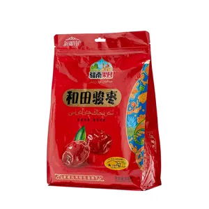 Kaida Customize Food Grade Dried Food Snack Square Bottom Pouch Dried Fruit Packaging Bags Zipper Packaging Plastic PE Provided