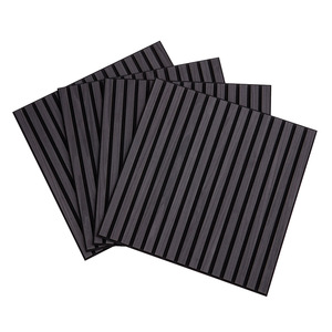 Parete interna pannello acustico <span class=keywords><strong>legno</strong></span> MDF <span class=keywords><strong>doghe</strong></span> con impiallacciatura per animali domestici rovere nero 60x60 <span class=keywords><strong>cm</strong></span> - Product Image 1