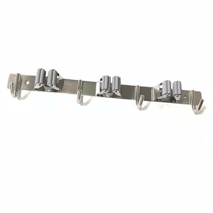 Porta Scopa e Mop Multifunzione da Parete in Acciaio Inossidabile Resistente ed Ecologico <span class=keywords><strong>con</strong></span> Vano Portaoggetti - Product Image 3