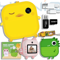 Yuniq Cámara de impresión instantánea para niños con lindos diseños de animales Impresión de texto térmico HD Foto Video Multi Idioma Juguete divertido M2