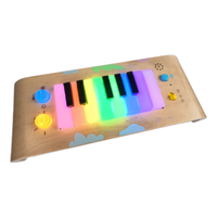 Jouet de piano en bois pour tout-petits, clavier musical éducatif pour enfants avec lumière, jouet interactif rechargeable électronique