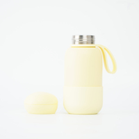 Bouteille d'eau pour enfants en acier inoxydable isolée sous vide, écologique, 18 oz (500 ml), 100 % étanche, réutilisable, en forme de champignon