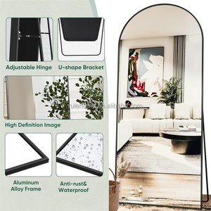 Sang Trọng Đầy Đủ Cơ Thể Chiều Dài Mặc Quần Áo Tường Gương Vòm Lớn Đóng Khung Gương Cho Phòng Ngủ Trang Trí Nội Thất - Product Image 6