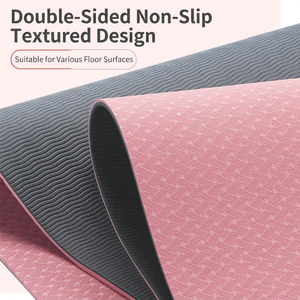 Tapis de yoga TPE antidérapant, absorbant les chocs, insonorisant, avec lignes de guidage pour les postures, tapis d'exercice et de danse pour la maison et le studio - Product Image 4