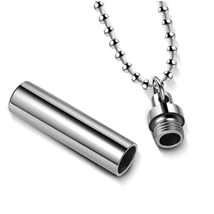 Kalung Liontin Abu untuk Hewan Peliharaan/Baja Tahan Karat Silinder Perhiasan Guci Kremasi Kenang-kenangan Kenangan - Product Image 2